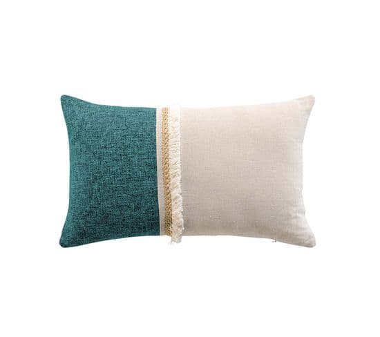 Coussin Jute 30 X 50 Cm Cancuns Bleu