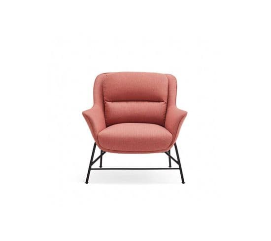 Fauteuil Avec Accoudoirs Rose Tissu/métal - Teulat Sadira