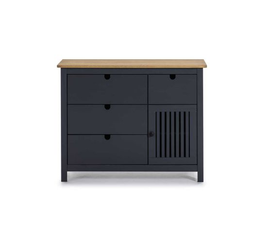 Commode 1 Porte 4 Tiroirs Bois/gris - Branu