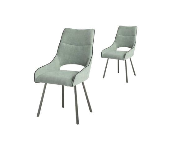 Duo De Chaises Métal/tissu Vert - Frasna