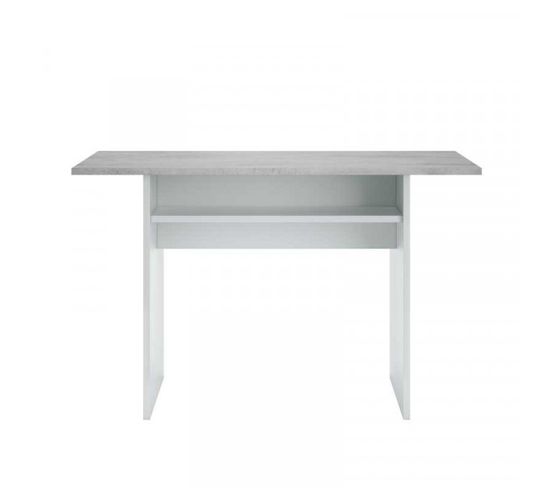 Table Console Extensible Blanc/béton - Tavala - L 120 X L 35/70 X H 77