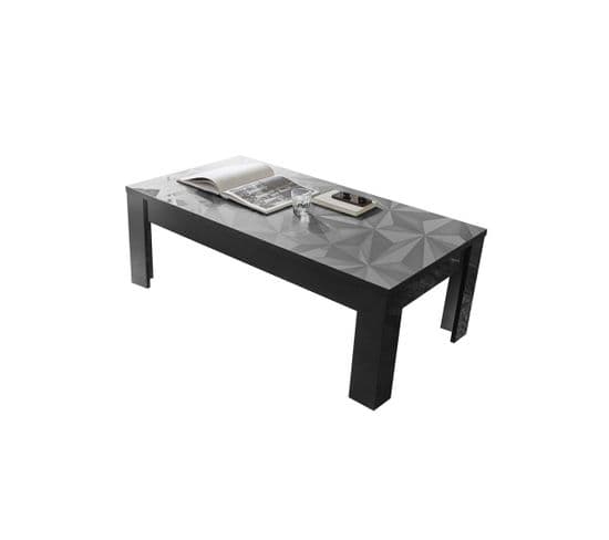 Table Basse Rectangulaire Laquée Gris Brillant - Kioo