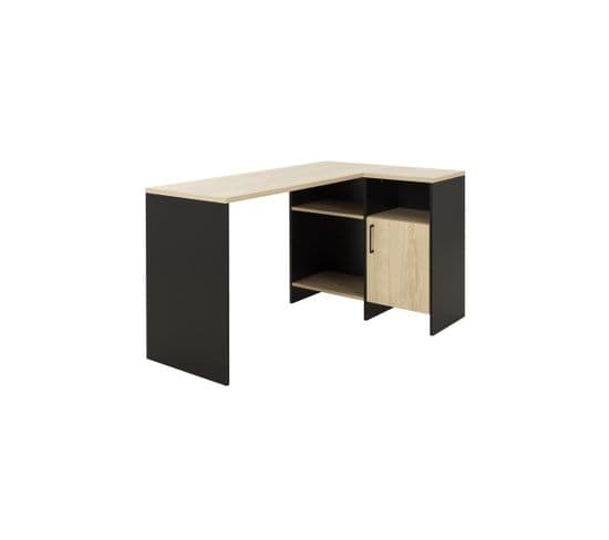 Bureau D'angle Noir/bois - Liverstia