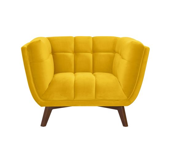 Fauteuil Mona En Velours Jaune