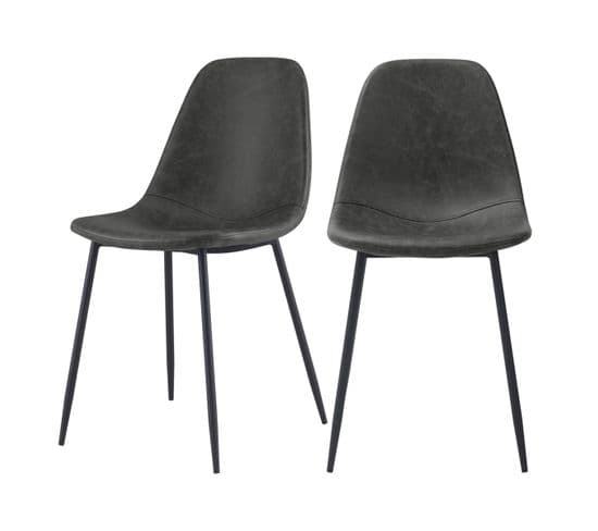 Chaise Henrik Gris/noir (lot De 2)