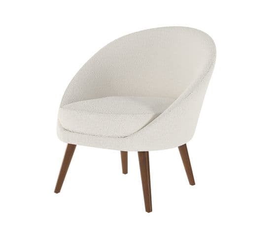 Fauteuil Blanc Calypso Effet Laine Bouclette