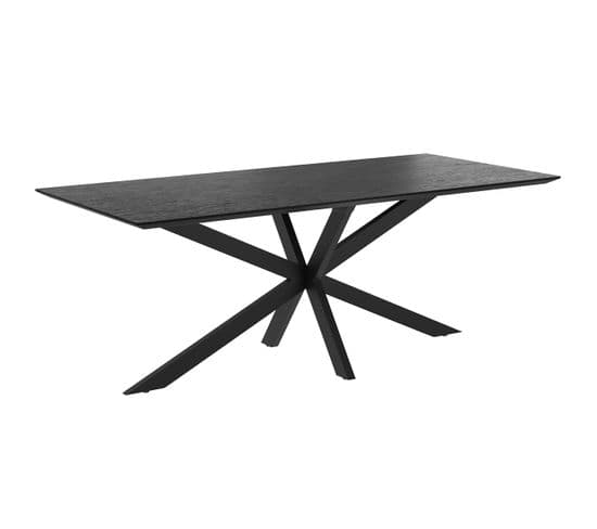 Table Rectangulaire Marvel 8 Personnes En Bois De Teck Recyclé Noir 220 Cm