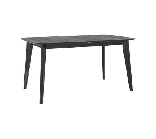 Table Rectangulaire Oman 4/6 Personnes Extensible En Bois Noir 150/180 Cm