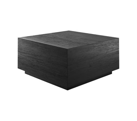 Table Basse Zoé En Bois De Teck Recyclé Noir 70 Cm