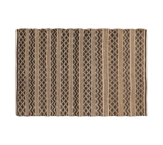 Tapis Garcia En Jute Rayé Avec Forme Géométrique 180x120 Cm