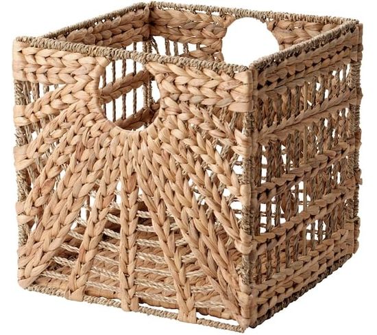 Panier De Rangement Pliable Soleil En Jonc De Mer 31x31x31cm