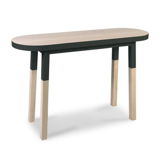 Console Ovale Haute L. 140 Cm, H.90 Cm, 100% Frêne Massif