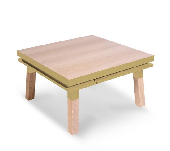 Table Basse Carrée 80 Cm, 100% Frêne Massif