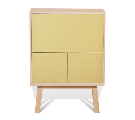 Bureau Secrétaire Avec Rangement De 90 Cm De Large, En Frêne