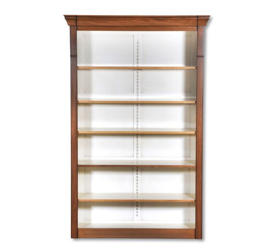 Bibliothèque Ouverte En Chêne - 140 Cm Cannelle Et Blanc crème