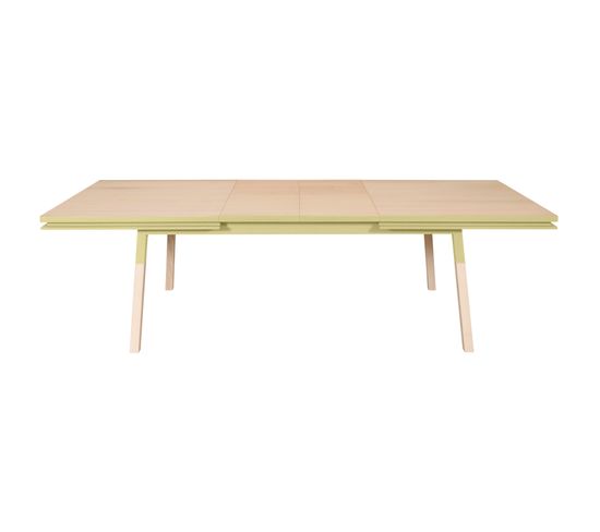 Table Repas Rectangulaire 200x120 Cm 2 Rallonges, 100% Frêne Massif