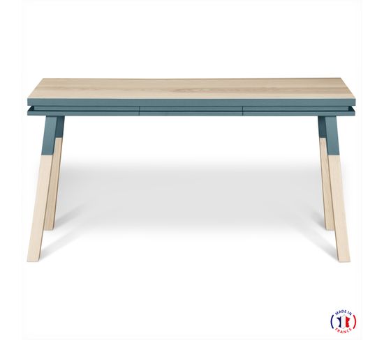 Bureau Console Rectangulaire 140 Cm, 100% Frêne Massif