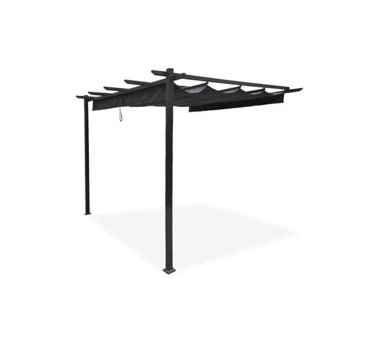 Pergola Adossée Mira 300l300 Gris Anthracite