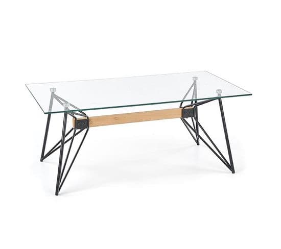 Table Basse Rectangulaire Design Métal Et Verre Molto