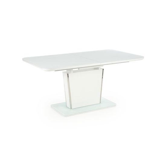 Table à Manger Blanche Extensible 160-200 Avec Pied Central Design Sirius