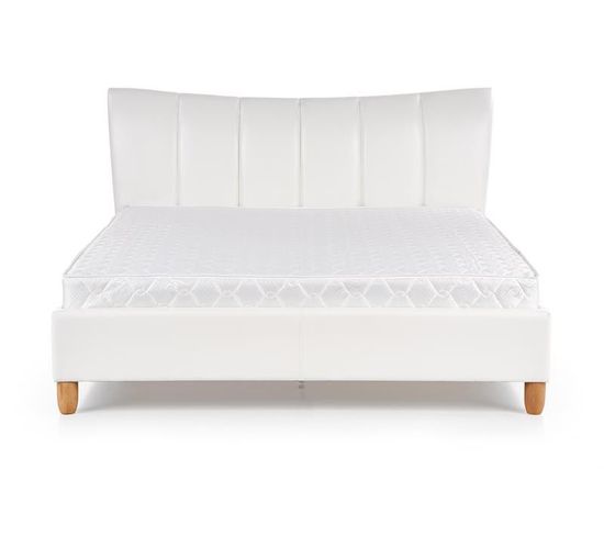 Lit Design Simili Cuir Blanc 160 X 200 Sandie