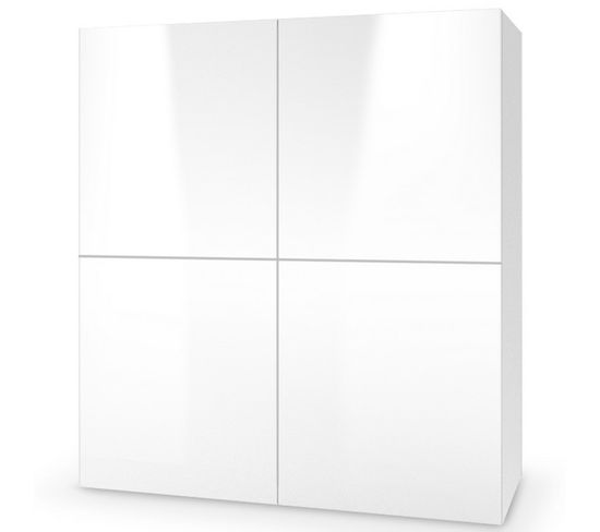 Buffet 2 Portes 100 Cm Blanc Brillant Trevise