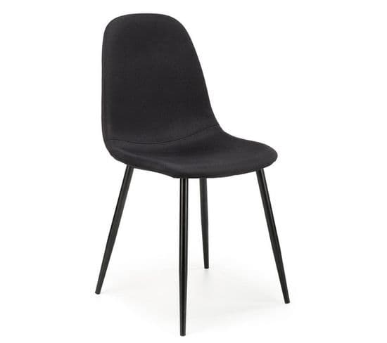 Chaise Contemporaine Noire En Tissu Avec Pieds En Métal Danu