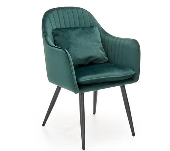 Chaise De Salle à Manger Velours Vert Dolom