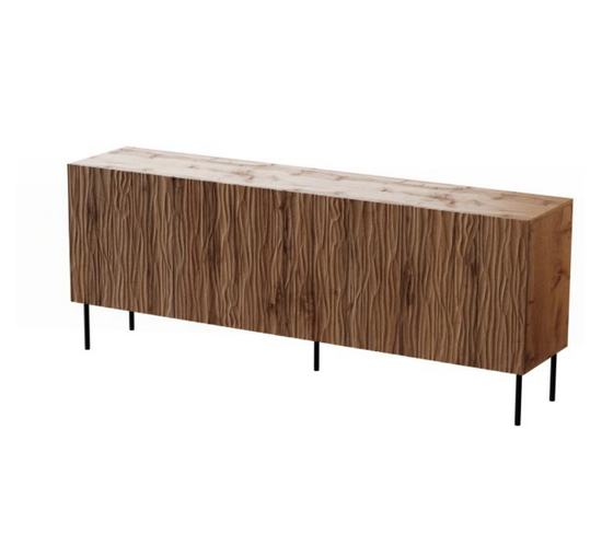 Buffet Bas Design Décor Chêne Wotan 190 Cm Mokt