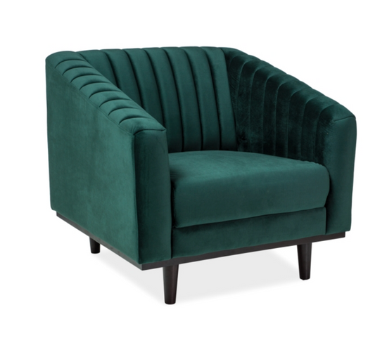 Fauteuil Design Velours Vert 83 Cm Golt