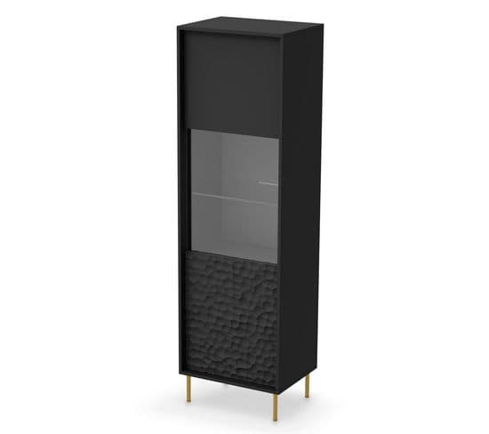 Vitrine Design Noir Et Or 185cm Tramona