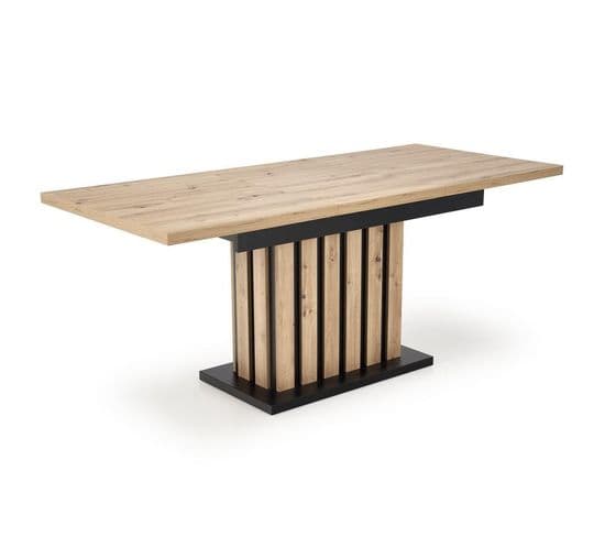 Table à Manger Extensible Chêne Et Noir 130cm Celso