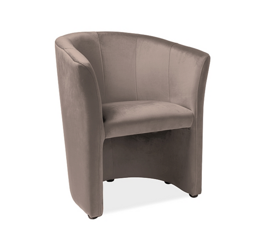 Fauteuil Cabriolet Velours Beige Foncé Tisso