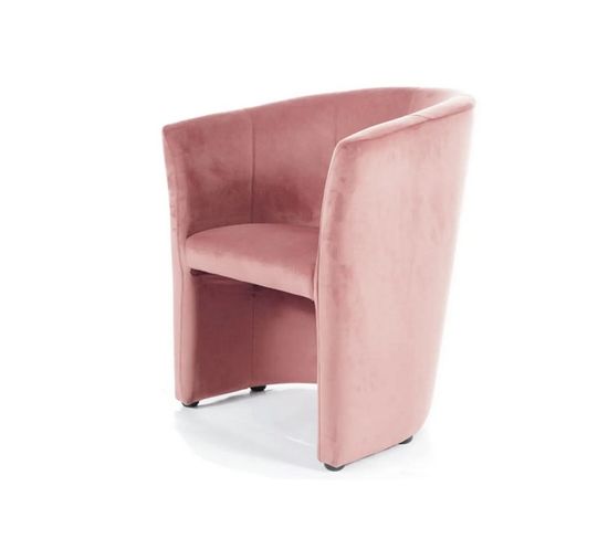 Fauteuil Cabriolet Confort Velours Rose Tisso