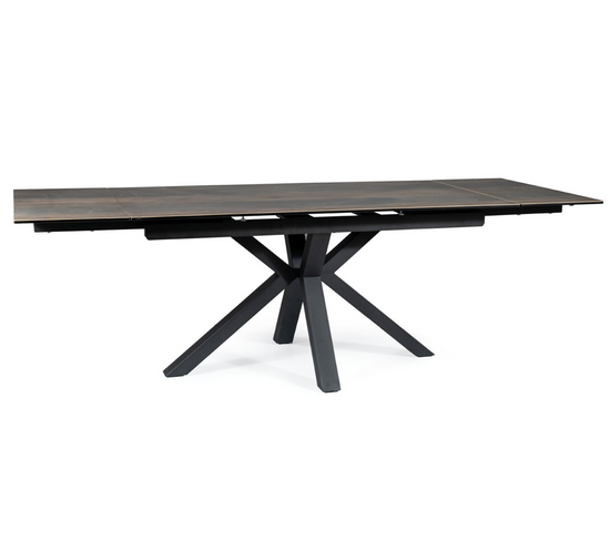 Table Design Extensible Métal et Céramique Style Bois Sway