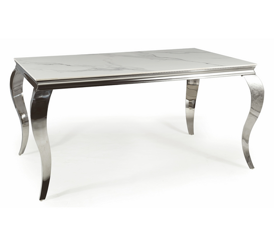 Table Design Métal Et Céramique Blanc 180cm Bolti