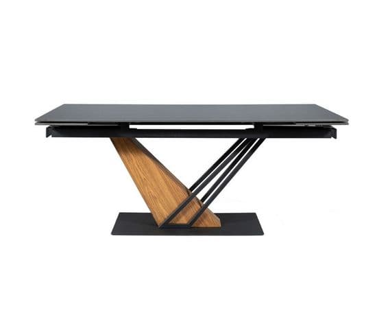 Table Design Extensible Métal et Effet Marbre Viro