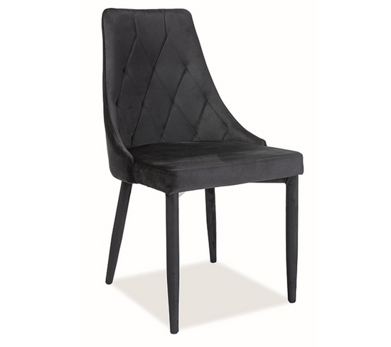 Chaise Design Métal Et Velours Noir Glex