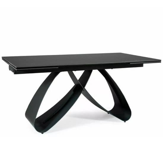 Table Extensible En Céramique Design Aspect Marbre Noir Amalia
