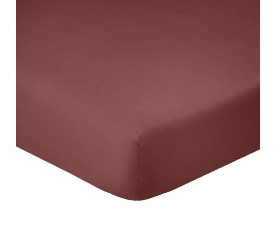 Drap Housse 90x190 +25 Cm Coton Rouge Tomette