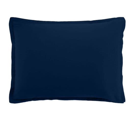 Taie D'oreiller 50x70 Cm Rectangle Satin De Coton Cobalt