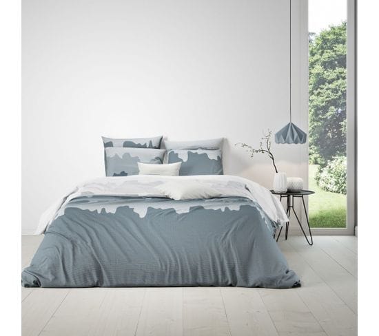 Housse De Couette 220x240 Cm + 2 Taies D'oreiller 63x63 Cm Coton 57 Fils Mist