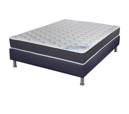 Matelas Ressort + Sommier Sp18 Volcan 160x200 Rhodes - Hauteur 24 Cm - Soutien Ferme