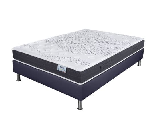 Matelas Mousse + Sommier Sp18 Volcan 160x200 Myriade - H. 21 Cm - Soutien Équilibré