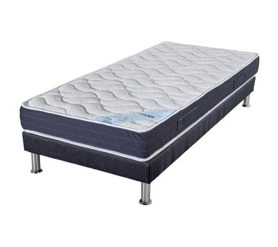 Matelas Mousse + Sommier Sr9 Deco 90x200 Melior - H. 20 Cm - Soutien Ferme