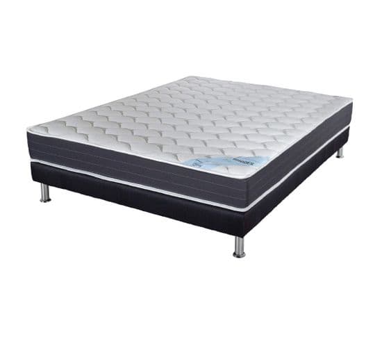 Matelas Ressort + Sommier Sr9 Deco 140x190 Rhodes - H. 24 Cm - Soutien Ferme