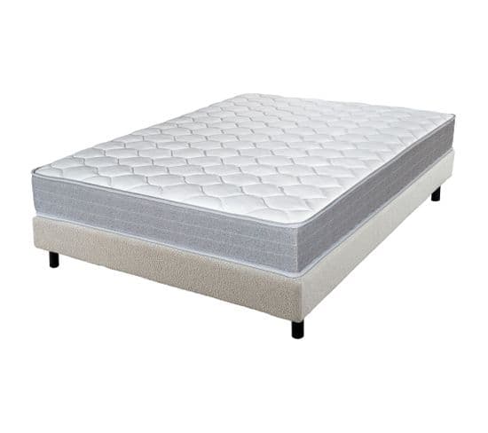 Matelas Et Sommier 160x200 Madere - Newkit - Soutien Ferme - Sommier Démonté - Crème