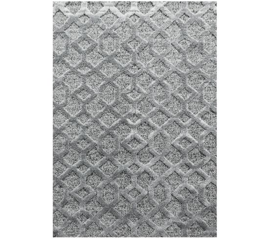 Yasi - Tapis Berbère à Relief - Gris 200 X 290 Cm