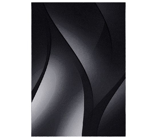 Dia - Tapis à Motifs Graphique - Noir Et Gris 120 X 170 Cm