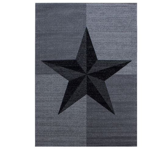 Star - Tapis à Motifs Étoile - Gris 120 X 170 Cm